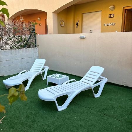 Bajo Con Jardin A Pie De Playa Y Piscina Comunitaria Con Jacuzzi Apartamento Playas de Vera Exterior foto